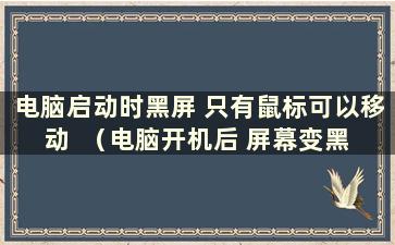 电脑启动时黑屏 只有鼠标可以移动  （电脑开机后 屏幕变黑 只有鼠标可以移动 ）